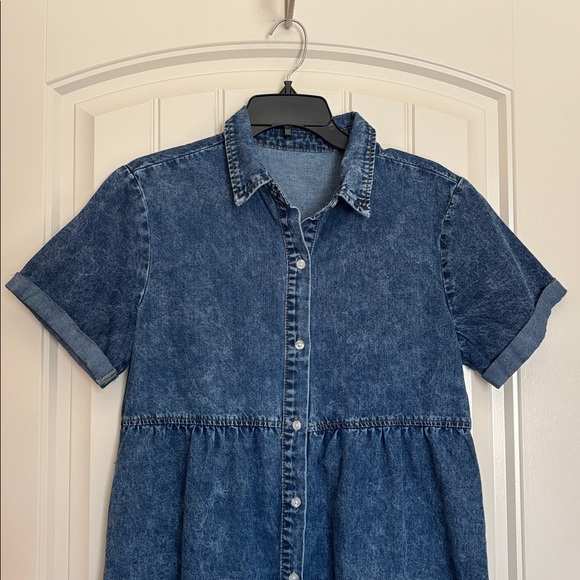 Denim Button-Front Dress - Picture 2 of 5